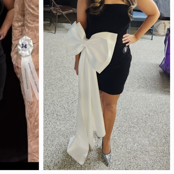 Portia and Scarlet Homecoming Cocktail Dress- size 10-Velvet with Bow - Picture 1 of 4